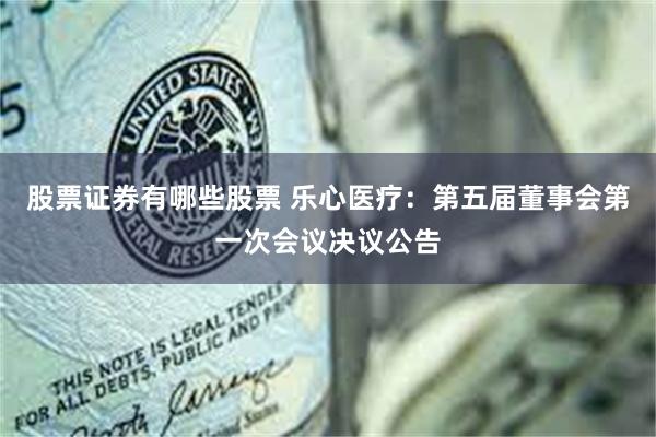 股票证券有哪些股票 乐心医疗：第五届董事会第一次会议决议公告
